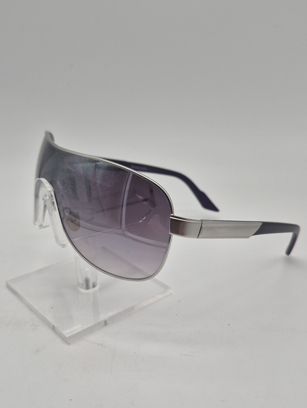 Panama Jack Silver Frame Purple Gradient Shield Sunglasses for Men